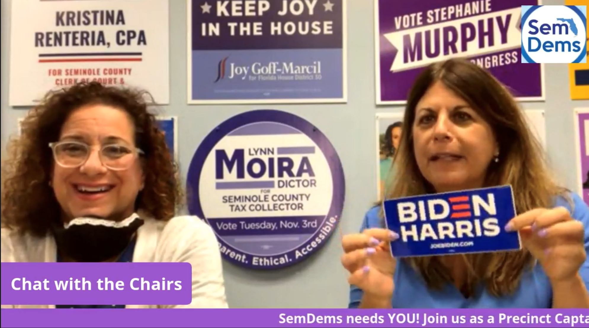 SemDems Chairs Lynn Moira Dictor and Tracey Kagan