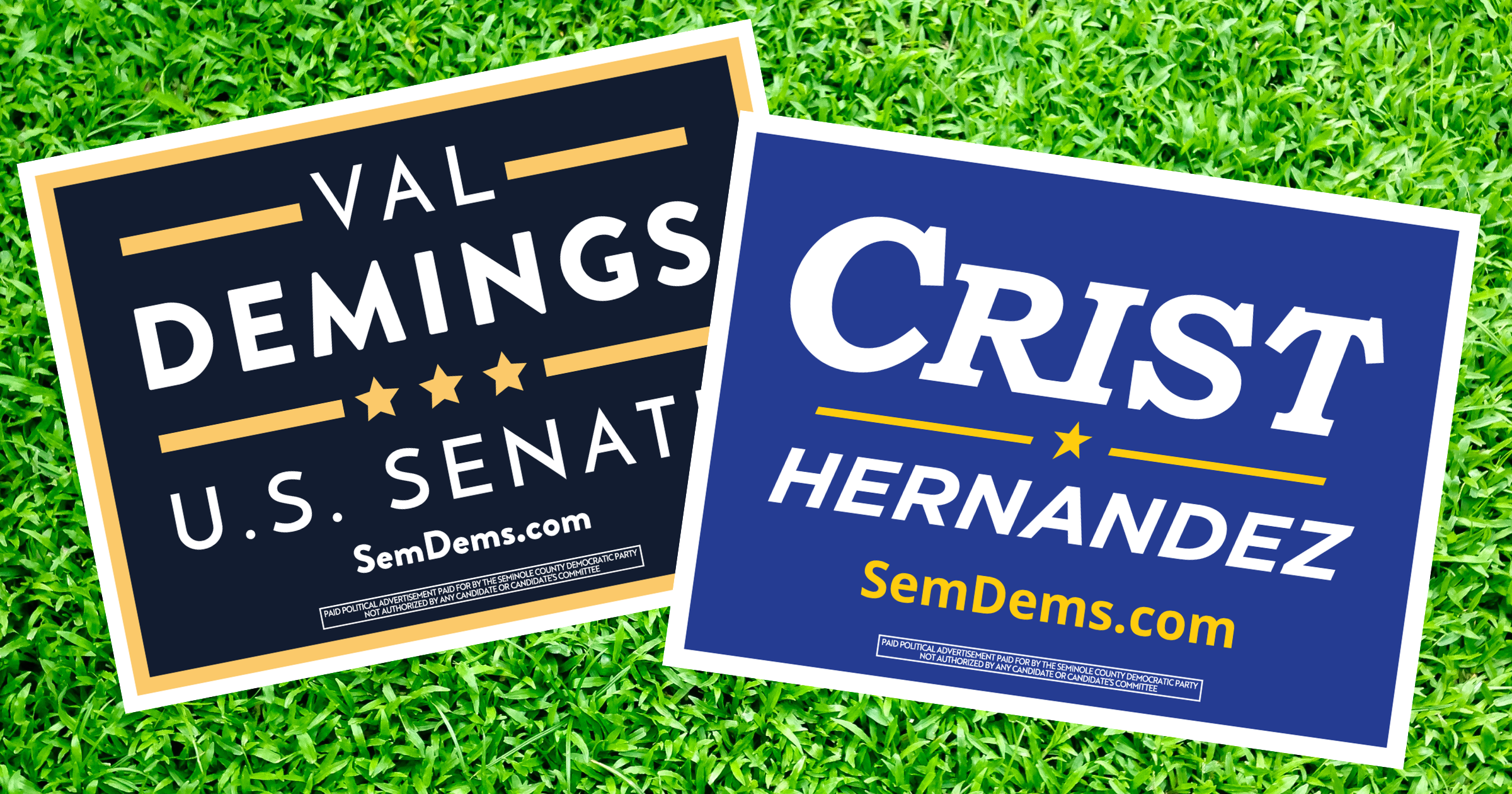 Crist and Demings Yard Signs