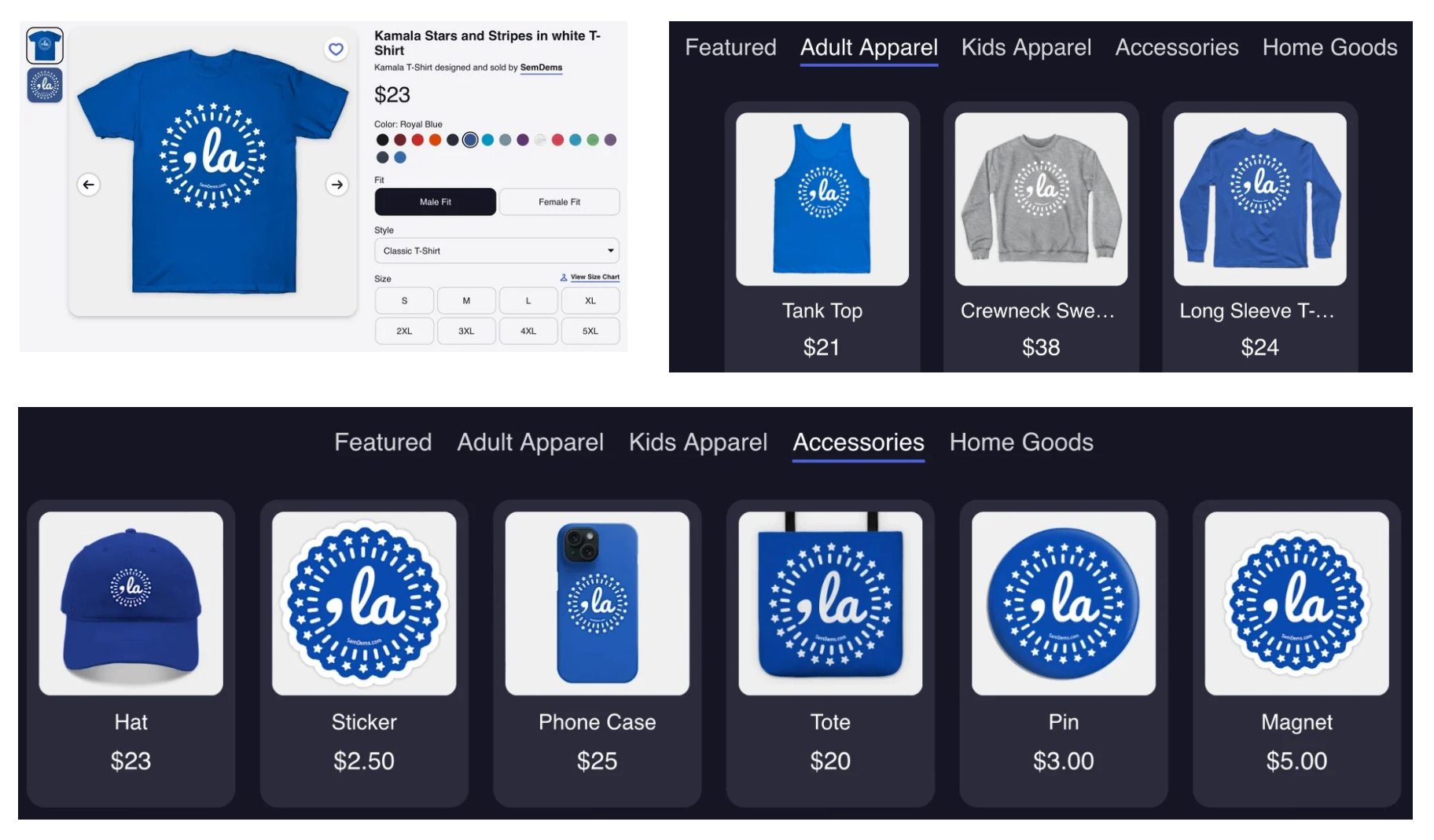 SemDems merch 2024 election merch from SemDems