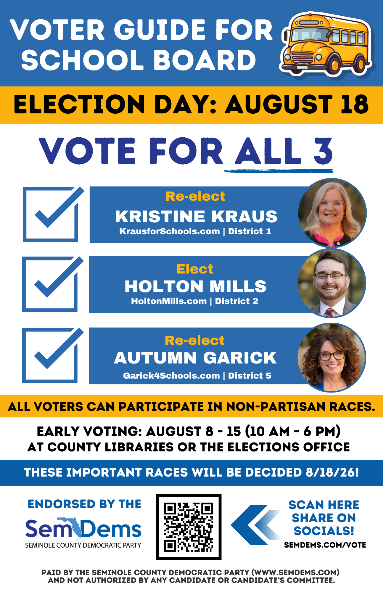 2026 SemDems Primary Election Voter Guide Seminole County Democratic Party